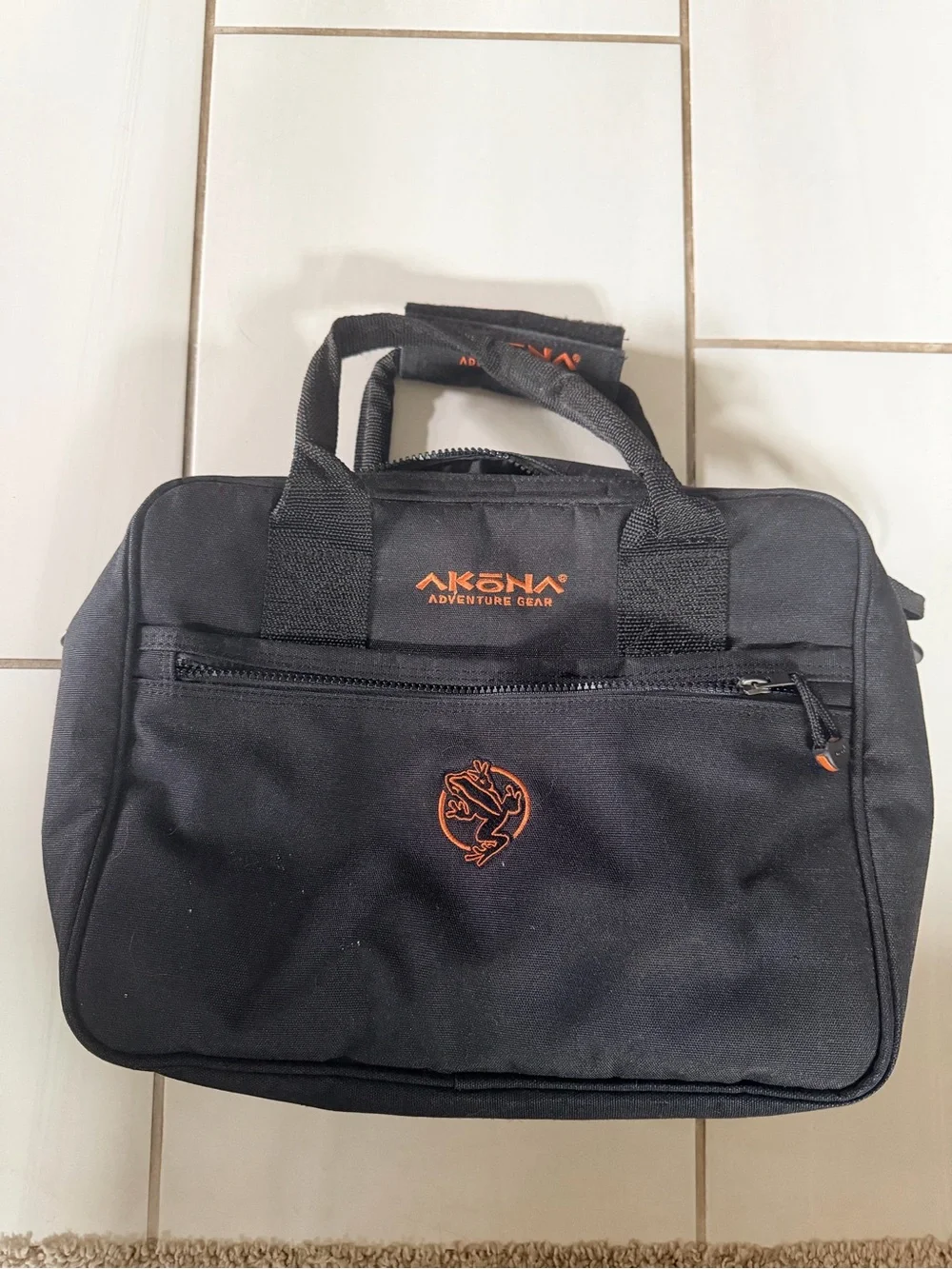 AKONA Black Scuba Diving Weight Duffel Bag - Black with Orange Accent